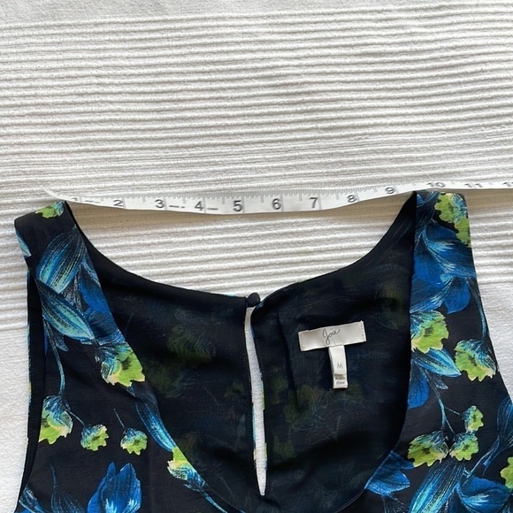 JOIE Mare Blue Floral Linen and Silk Dress Size Medium - Picture 6 of 8